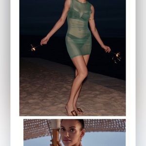 Green sheer coverup/dress NWT. Size large. Runs large! Anthropologie.